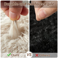 Garvee Fluffy & Sheepskin Light Coffee 8x10 Area Rugs for Bedroom Plush Rug Fuzzy Rug Living Room Rugs Non-Slip Rug for Living Room Bedroom Dining Room Office