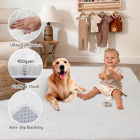 Garvee Fluffy & Sheepskin White 10x13 Area Rugs Extra Large Plush and Thick Faux Fur Shag Rug for Living Room Non-Slip Non-Shedding Accent Rug Carpet for Bedroom, Fuzzy Shaggy Rugs for Kids Nursery Dorm