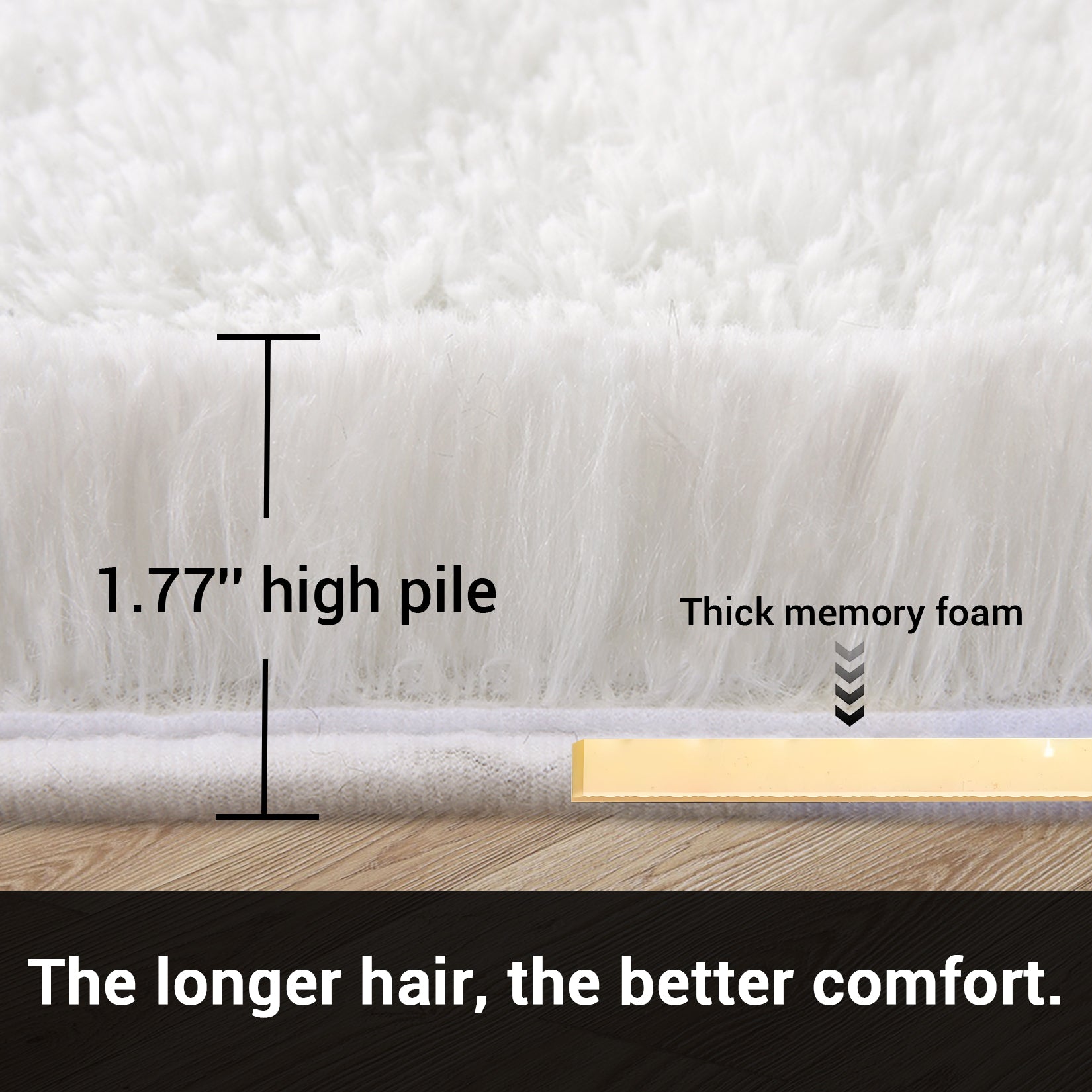 Garvee Fluffy & Sheepskin White 10x13 Area Rugs Extra Large Plush and Thick Faux Fur Shag Rug for Living Room Non-Slip Non-Shedding Accent Rug Carpet for Bedroom, Fuzzy Shaggy Rugs for Kids Nursery Dorm