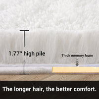 Garvee Fluffy & Sheepskin White 10x13 Area Rugs Extra Large Plush and Thick Faux Fur Shag Rug for Living Room Non-Slip Non-Shedding Accent Rug Carpet for Bedroom, Fuzzy Shaggy Rugs for Kids Nursery Dorm