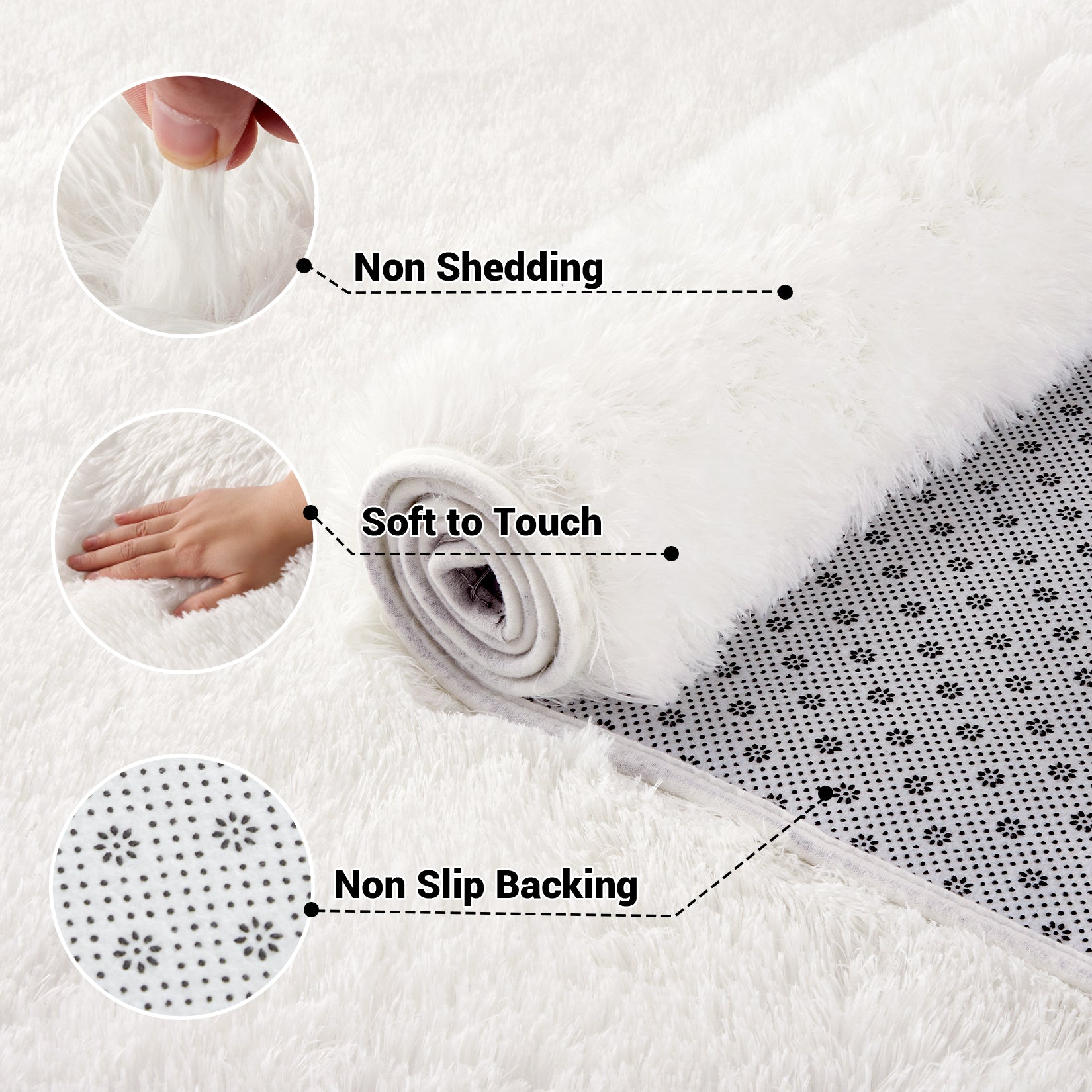 Garvee Fluffy & Sheepskin White 10x13 Area Rugs Extra Large Plush and Thick Faux Fur Shag Rug for Living Room Non-Slip Non-Shedding Accent Rug Carpet for Bedroom, Fuzzy Shaggy Rugs for Kids Nursery Dorm