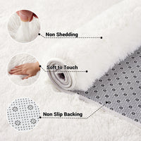 Garvee Fluffy & Sheepskin White 10x13 Area Rugs Extra Large Plush and Thick Faux Fur Shag Rug for Living Room Non-Slip Non-Shedding Accent Rug Carpet for Bedroom, Fuzzy Shaggy Rugs for Kids Nursery Dorm