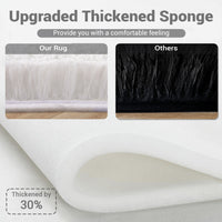 Garvee Fluffy & Sheepskin White 10x13 Area Rugs Extra Large Plush and Thick Faux Fur Shag Rug for Living Room Non-Slip Non-Shedding Accent Rug Carpet for Bedroom, Fuzzy Shaggy Rugs for Kids Nursery Dorm