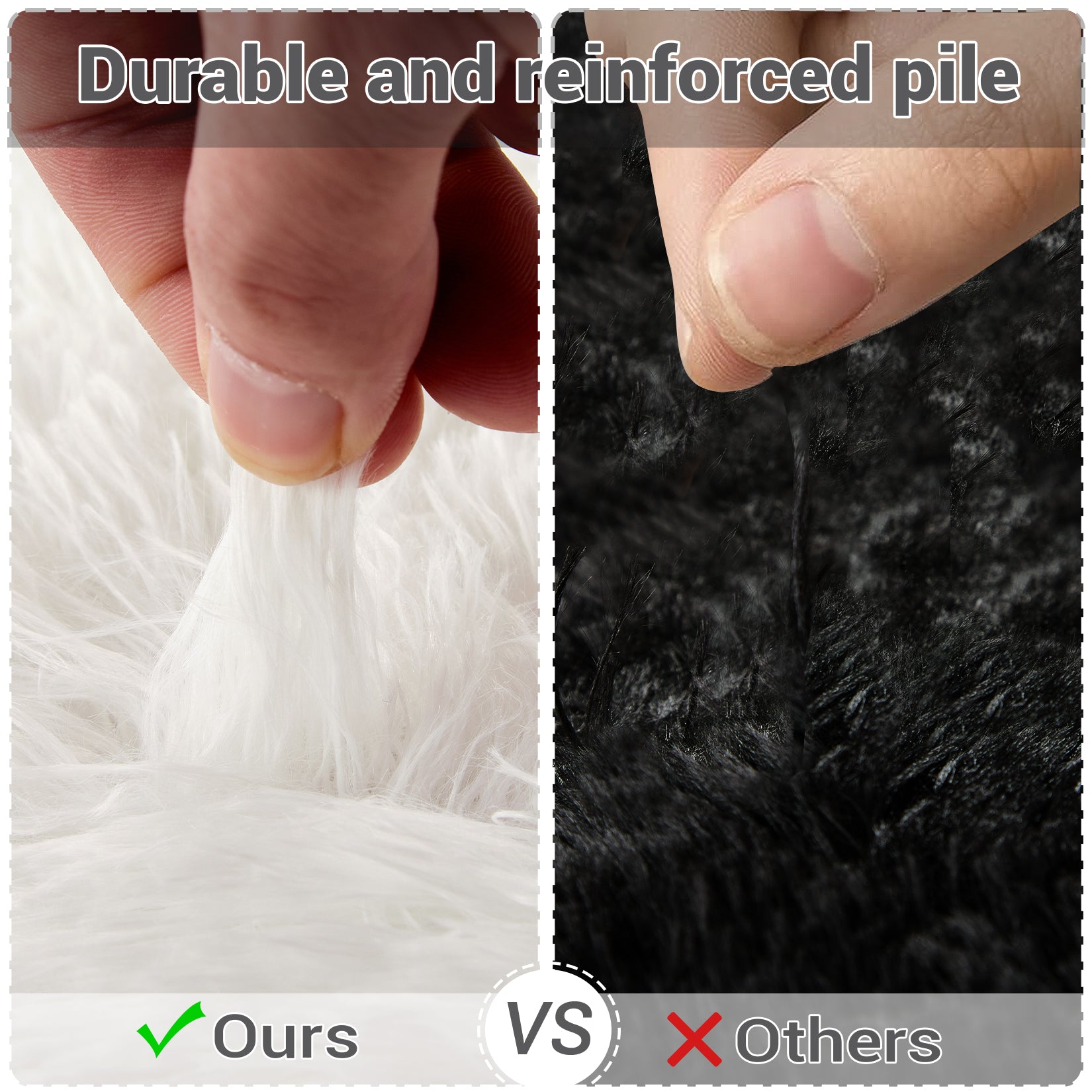 Garvee Fluffy & Sheepskin White 10x13 Area Rugs Extra Large Plush and Thick Faux Fur Shag Rug for Living Room Non-Slip Non-Shedding Accent Rug Carpet for Bedroom, Fuzzy Shaggy Rugs for Kids Nursery Dorm