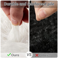 Garvee Fluffy & Sheepskin White 10x13 Area Rugs Extra Large Plush and Thick Faux Fur Shag Rug for Living Room Non-Slip Non-Shedding Accent Rug Carpet for Bedroom, Fuzzy Shaggy Rugs for Kids Nursery Dorm