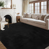 Garvee Fluffy Plush Shag 9x12 Area Rug | Washable Non-Slip Backing & Soft | Large Accent Rug for Living Room, Bedroom, Nursery Decor Black