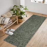 Garvee Area Rug Living Room Rugs Machine Washable Rug Large Modern Soft Non Slip Carpet Indoor Thin Low Pile Carpets for Bedroom Dining Table Home Office - Green