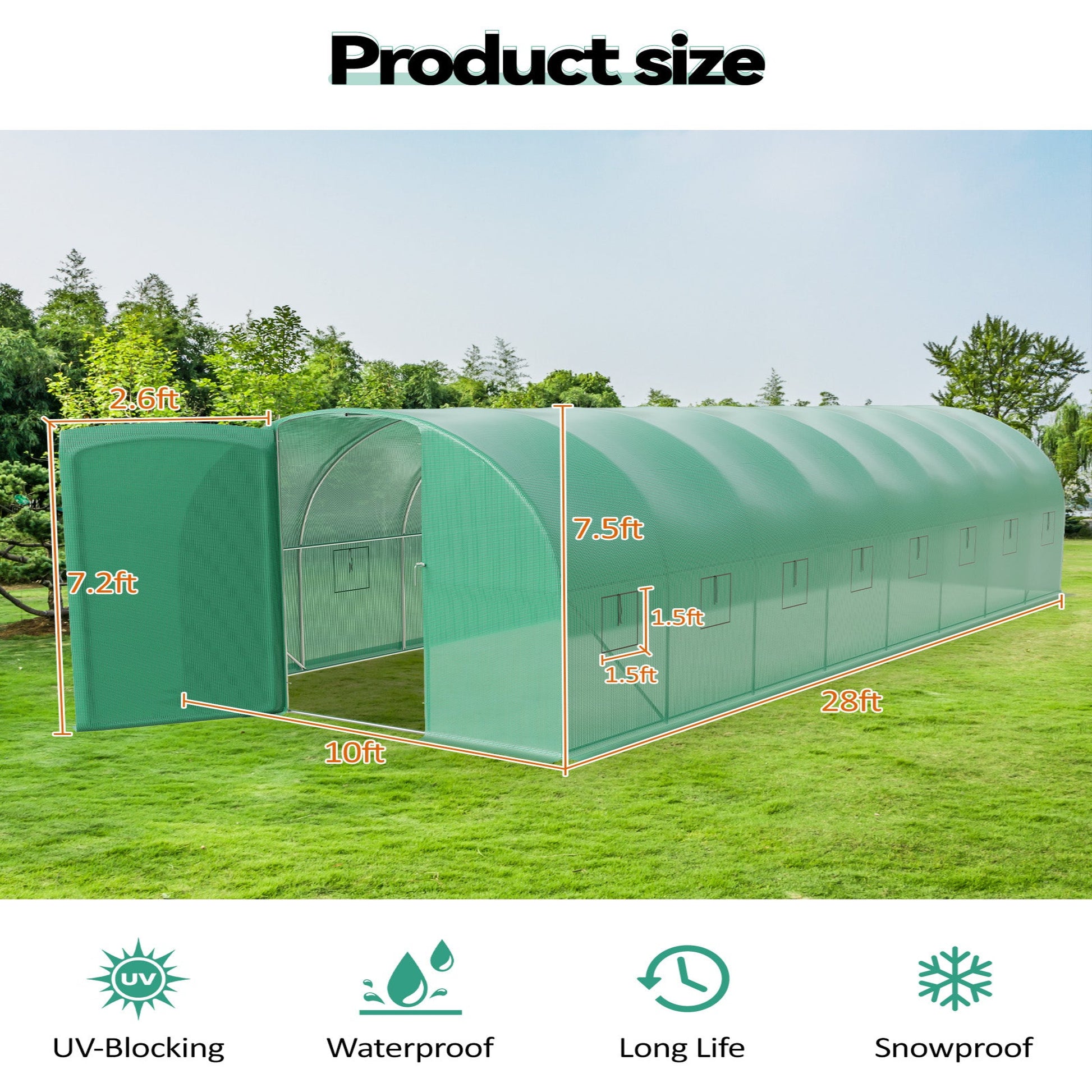 Garvee Greenhouse for Outdoor Plants Tie-Door-L Fully Enclosed Walk-In Kit Durable Material Pest & Rodent Resistant Ideal for Garden