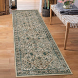 Garvee Washable Runner Rug 2x6, Soft Vintage Boho Farmhouse Non-Slip Kitchen Runner for Bedroom Laundry Room, Beige and Blue - Beige/Blue