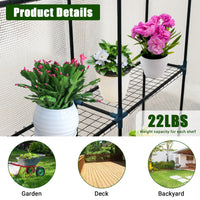 Garvee Spacious Walk-In Greenhouse for Outdoor Gardening – 6 Shelves, Sturdy Steel Frame, Roll-Up Zippered Door, Anchors & Ropes, Portable Plant House – Ideal for Patio, Backyard, Garden – White, 143×143×195cm