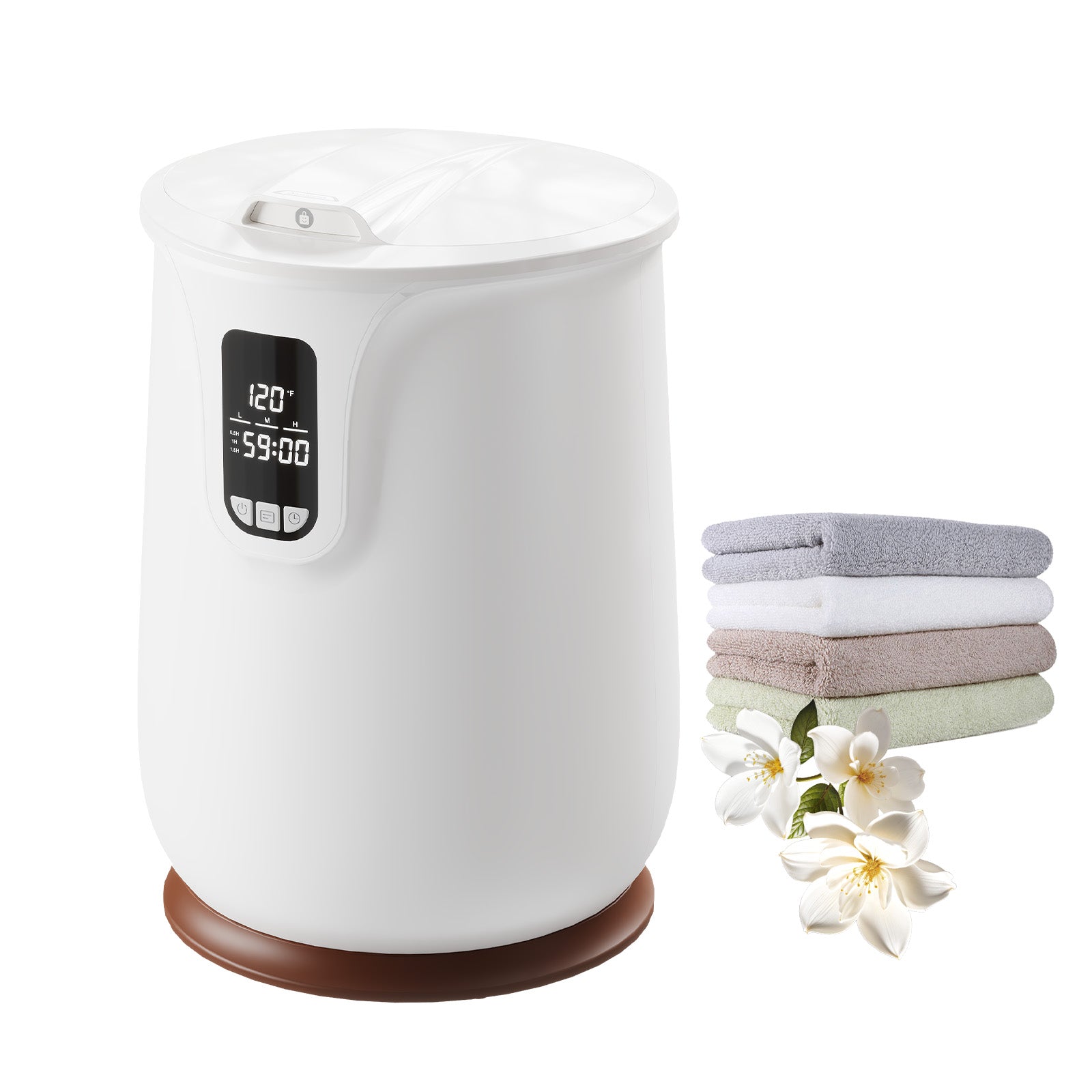 Garvee 20L Tower Warmer, Large Towel Warmer Bucket with LED Display, Heated Tower Warmer with Heating Mode 30/60/90 Min and Delay Time 0.5-24H Adjustable for Bathroom, Spa
