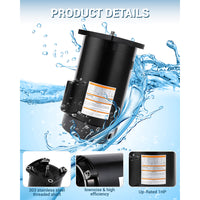 Garvee B2853 Pool Pump Motor Replacement 1.5HP 3450RPM Dual Voltage 115V/230V Compatible With A.O. Smith Century P56Y Frame Overheat Protection Swimming Pool Pump Parts