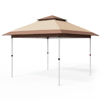 Garvee 10'x10' Instant Pop-Up Gazebo Canopy Tent - Waterproof UV Protection, Mosquito Net & Curtains, Heavy-Duty Steel Frame for Patio, Backyard, Khaki/Brown