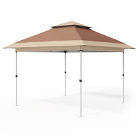 Garvee 10'x10' Instant Pop Up Gazebo Canopy Tent - Waterproof & UV Protection with Mosquito Net & Curtains - Heavy Duty Steel Frame for Patio, Backyard, Camping, Brown&Khaki