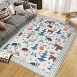 Garvee Soft Geometric Bedroom Rugs Memory Foam Carpet Floral Cozy Area Rugs for Living Room 0.3 Inch Thickness Multi-Color - Red