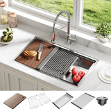 Garvee 32 Inch Undermount Kitchen Sink, Commercial Single Bowl Kitchen Sink with Accessories, Stainless Steel Utility Sink Basin, Ideal for Laundry Room,32"x19"x10"