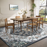 Garvee Vintage Washable Bedroom Rug - Soft Accent Rugs for Living Room, Non-Slip Non-Shedding Low-Pile Entryway Rug, Soft Print Pattern Indoor Rug