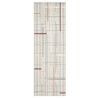 Garvee Modern Abstract Runner Rug 2x6 Washable Non Slip Runner for Hallway Linear Geometric Ultra Thin Foldable Carpet Runner Stain Resistant Soft Stripe Indoor Rug for Kitchen Bedroom, Beige