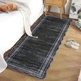 Garvee Modern Black 2x6 Washable Runner for Hallway Kitchen Runner Rug, Non Sip Bathroom Soft Rug Runner, Low Pile Modern Abstract Irregular Indoor Carpet for Entryway Laundry Room Foyer - Black