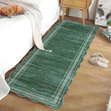 Garvee Modern Green 2x6 Washable Runner for Hallway Kitchen Runner Rug, Non Sip Bathroom Soft Rug Runner, Low Pile Modern Abstract Irregular Indoor Carpet for Entryway Laundry Room Foyer - Green