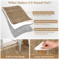 Garvee Modern Camel 2x6 Washable Runner Rug with Scalloped Edges, Non-Slip Backing, Low-Pile Soft Carpet, Durable Machine-Woven Fibers, Camel for Hallway and Entryway