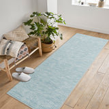 Garvee 2'x6' Runner Rug Area Rug Living Room Rugs Modern Stripe Style Low Pile Carpets for Bedroom Entryway Office Dining Table Blue - Blue