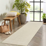 Garvee 2'x6' Runner Rug Area Rug Living Room Rugs Modern Stripe Style Low Pile Carpets for Bedroom Entryway Office Dining Table Beige - Beige