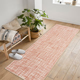 Garvee 2x6 Runner Rug, Modern Solid Low-Pile Washable Rugs, Non-Slip Stain-Resistant Non Shedding, Indoor/Outdoor Mat Runners Carpet for Kitchen Bathroom Living Room Bedroom, Brick Red - Brick Red