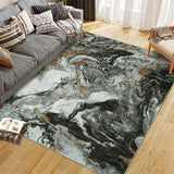 Garvee 9'x12'Soft Modern Abstract Boho Area Rugs for Living Room Washable Large Machine Rug Non-Slip Faux Wool Vintage Carpet for Bedroom Farmhouse Dining Room Kids Room Dark Green - Dark Green