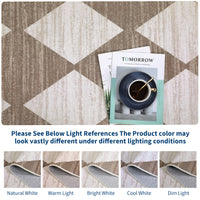 Garvee Plaid Brown 2x6 Washable Runner Rug Modern Geometric Carpet Runner with Non-Slip Backing, Contemporary Accent Carpet, Foldable Low Pile Indoor Mat for Bedroom, Kitchen, Laundry