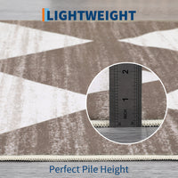 Garvee Plaid Brown 2x6 Washable Runner Rug Modern Geometric Carpet Runner with Non-Slip Backing, Contemporary Accent Carpet, Foldable Low Pile Indoor Mat for Bedroom, Kitchen, Laundry