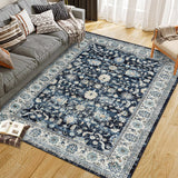 Garvee 8x10 Area Rugs for Living Room Washable Large Rug Indoor Carpet, Vintage Distressed Rug Soft Non Slip Area Rug for Bedroom Dining Room Home Office Blue - Blue