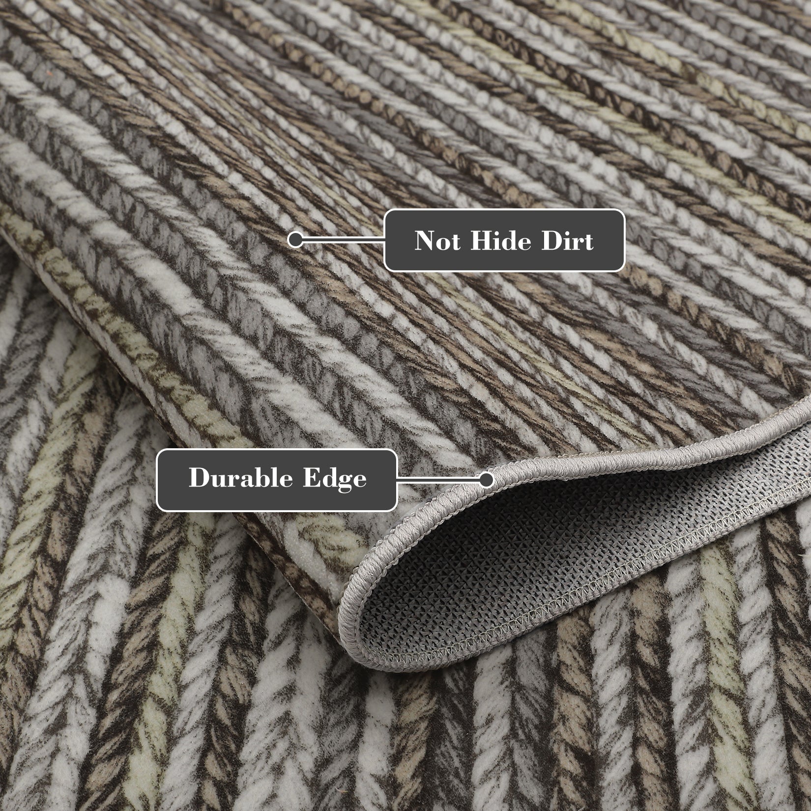 Garvee 9x12 Area Rug Modern Striped Rugs for Living Room Printed Braid Rugs Large Area Rugs Non-Slip Soft Gradient Rug for Bedroom Print Thin Abstract Carpet for Home Office, Grey