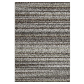 Garvee Striped Large Rugs 10x13 Stain Resistant Washable Area Rug for High Traffic Living Room Non-Slip Foldable Carpet Indoor Soft Printed Braid Floor Carpet Rug for Dining Room, Grey
