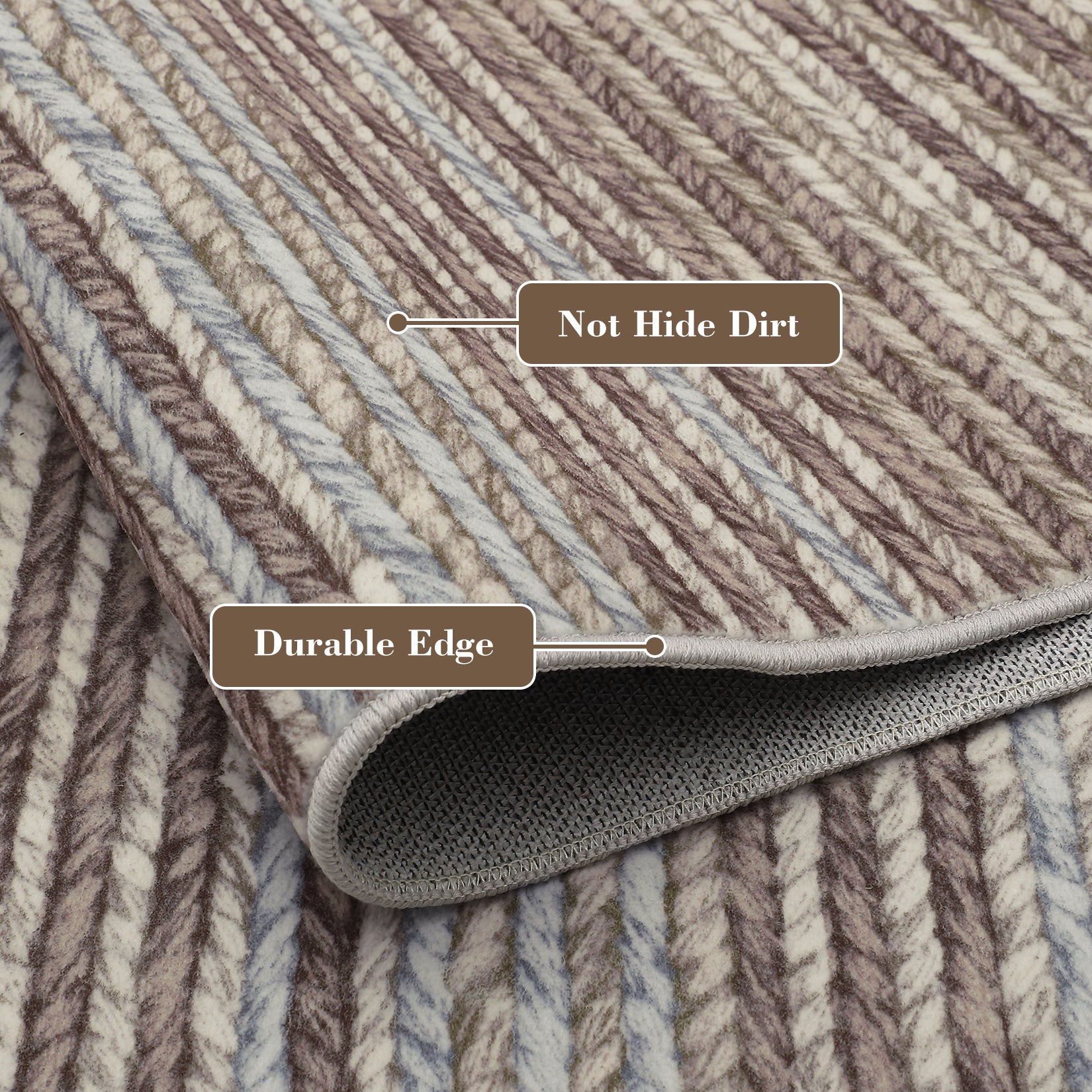 Garvee Striped Washable Rugs for Living Room 5x7 Stain Resistant Area Rug for Bedroom Large Soft Floor Carpet Non Slip Modern Transitional Rug for Dining Room Laundry Kid Room, Camel