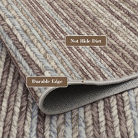 Garvee Striped Washable Rugs for Living Room 5x7 Stain Resistant Area Rug for Bedroom Large Soft Floor Carpet Non Slip Modern Transitional Rug for Dining Room Laundry Kid Room, Camel