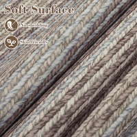 Garvee Striped Washable Rugs for Living Room 5x7 Stain Resistant Area Rug for Bedroom Large Soft Floor Carpet Non Slip Modern Transitional Rug for Dining Room Laundry Kid Room, Camel