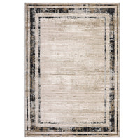 Garvee Large Washable Rug 10x13 Area Rug Modern Rug Distressed Border Rug Minimalist Brown Rug, Non Slip Soft Rug, Contemporary Accent Rug, Foldable Thin Rug for Living Room Bedroom