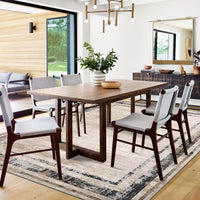 Garvee Modern Rug 8x10 Large Area Rug Washable Rug Distressed Border Rug Contemporary Brown Rug, Minimalist Living Room Rug, Non Slip Soft Rug, Foldable Printed Rug for Bedroom Office