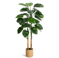 Garvee 6ft Fake Tree with Decorative Planter, Faux Golden Pothos Scindapsus Aureus Plant, Lifelike Indoor Floor Tree, Ideal for Home & Office Decoration