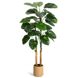 Garvee Artificial Plant Indoor 5ft, Fake Tree with Decorative Planter,Tall Faux Floor Plants, Indoor and Outdoor Artificial Scindapsus Aureus Trees for Home Office Decor - 
