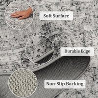 Garvee Area Rug Floral Washable Non-Slip Low-Pile Rugs for Living Room Kitchen, Lightweight, Soft, 0.3 Inch, Multi-Color