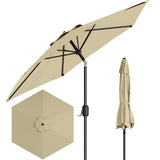 Garvee 7.5' Outdoor Patio Umbrella, Market Umbrella, 6 Sturdy Ribs UV Protection Waterproof, Beige - Beige