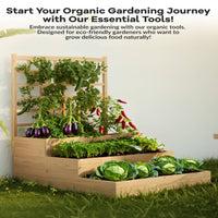 Garvee Vertical Wooden Garden Planter with Trellis, 3-Tier Raised Bed, Open-Base Drainage, Fir Wood, Modular Setup, Patio & Backyard