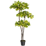 Garvee Artificial Black Olive Tree, 6ft Tall Faux Olive Tree in Pot with 3 Tier, Fake Plants with 50 Lights and Dimmer for Indoor Living Room Office Decor&Housewarming Gift - 6ft (with Light)
