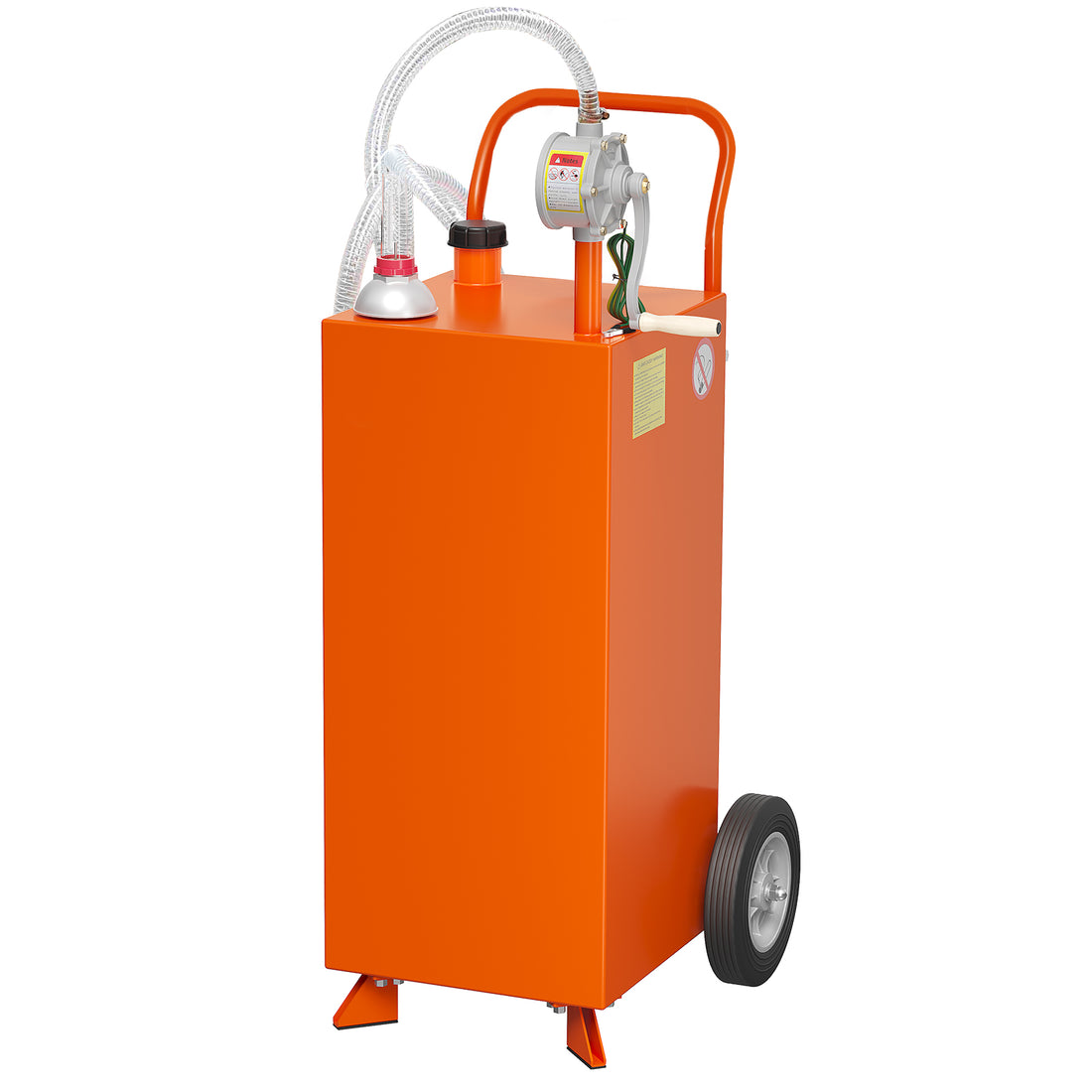 Garvee 30 Gallon Fuel Caddy Portable Gas Caddy With Hand Pump Wheels For Boat ATV Car Motorcycle Orange