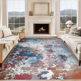 Garvee Washable Flatweave Modern Abstract Area Rug, Stain Resistant 8x10 Non-Slip Floor Carpet Accent Rug for Bedroom Dining Living Room Entry Multi - Multicolor