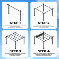 Garvee 12x20 Ft Aluminum Pergola with Adjustable Canopy, Reinforced Powder-Coated Frame, Waterproof UV-Resistant Canopy, Stable Base, Outdoor Garden Deck Shelter