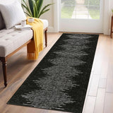 Garvee Washable Runner Rug 2x6 Modern Stripe Geometric Runner, Soft Thin Low Pile Abstract Entryway Rug, Indoor Non Shedding Foldable Floor Carpet, Accent Printed Mat for Hallway, Black-Middle Striped - Black-Middle Striped