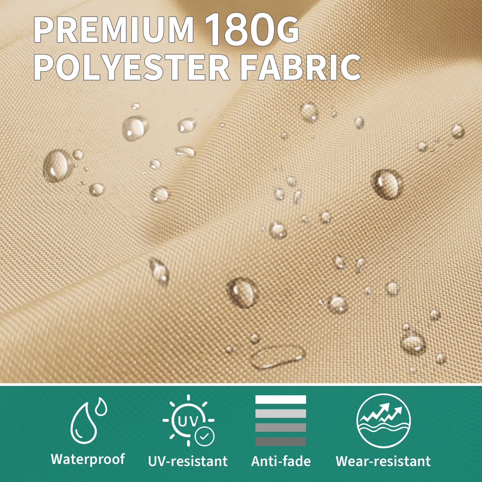 Garvee 13' Double-Sided Umbrella, Outdoor Patio Umbrellas, Rectangle Market Umbrella with Crank Handle, Large Patio Umbrell for Poolside Backyard, Beige